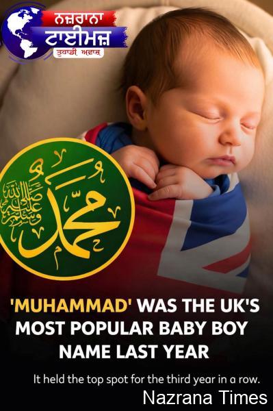 Muhammad’ Remains the Most Popular Baby Boy Name in the UK for the Third Consecutive Year