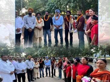ਗੁਰੂ ਨਾਨਕ ਸਟੇਡੀਅਮ ਵਿਖੇ ਏਸ਼ੀਅਨ ਚੈਂਪੀਅਨਜ਼ ਟਰਾਫੀ ਦਾ ਪਹੁੰਚਣ ’ਤੇ ਸ਼ਾਨਦਾਰ ਸਵਾਗਤ