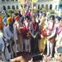 Indian Sikh pilgrims arrive at Gurdwara Panja Sahib,