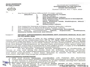 Global Sikh Pilgrims to Gather in Punjab for Historic Vaisakhi Festival