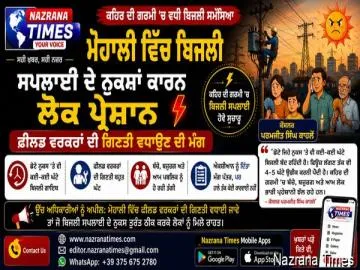 ਮੋਹਾਲੀ ਸ਼ਹਿਰ 'ਚ ਕਹਿਰ ਦੀ ਗਰਮੀ ਦੌਰਾਨ ਬਿਜਲੀ ਸਪਲਾਈ ਨੁਕਸ ਪੈਣ 'ਤੇ ਜਲਦੀ ਮੁਰੰਮਤ ਨਾ ਹੋਣ 'ਤੇ ਲੋਕਾਂ ਤੰਗ ਪਰੇਸ਼ਾਨ : ਕੌਂਸਲਰ ਪਰਮਜੀਤ ਸਿੰਘ ਕਾਹਲੋਂ