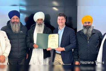 ਆਸਟ੍ਰੇਲੀਆ ਦੇ ਮਨਿਸਟਰ ਔਨ ਸੈਮ ਰੇ ਵੱਲੋਂ ਸੰਤ ਬਾਬਾ ਸੁੱਖਾ ਸਿੰਘ ਜੀ ਦਾ ਸਨਮਾਨ