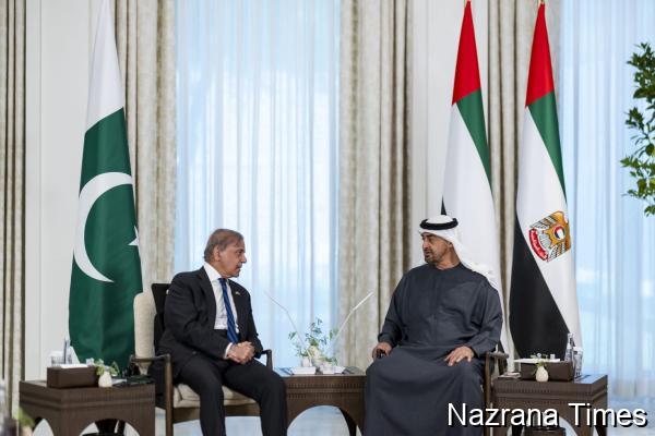 Prime Minister Muhammad Shehbaz Sharif meets UAE President HH Sheikh Mohamed bin Zayed Al Nahyan during official visit to the UAE