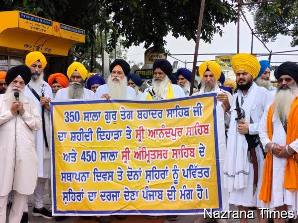 ਸ੍ਰੀ ਅਨੰਦਪੁਰ ਸਾਹਿਬ ਅਤੇ ਸ੍ਰੀ ਅੰਮ੍ਰਿਤਸਰ ਸਾਹਿਬ ਨੂੰ ਪਵਿੱਤਰ ਸ਼ਹਿਰਾਂ ਦਾ ਦਰਜ਼ਾ ਦਿਵਾਉਣ ਲਈ ਖ਼ਾਲਸਾ ਰੋਸ ਮਾਰਚ ਜਾਹੋ-ਜਲਾਲ ਨਾਲ ਕੱਢਿਆ