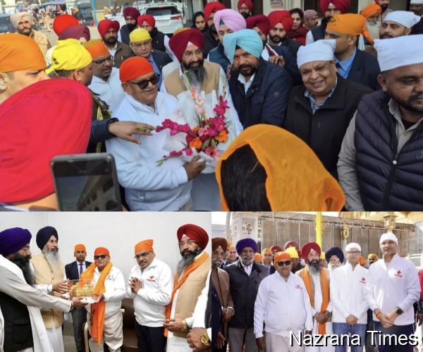 ਪੰਜਾਬ ਦੇ ਰਾਜਪਾਲ ਸ੍ਰੀ ਗੁਲਾਬ ਚੰਦ ਕੁਟਾਰੀਆ ਦਾ ਤਰਨਤਾਰਨ ਪੁੱਜਣ 'ਤੇ ਭਾਜਪਾ ਜਿਲ੍ਹਾ ਪ੍ਰਧਾਨ ਹਰਜੀਤ ਸੰਧੂ ਵੱਲੋਂ ਸਾਥੀਆਂ ਸਮੇਤ ਭਰਵਾਂ ਸਵਾਗਤ