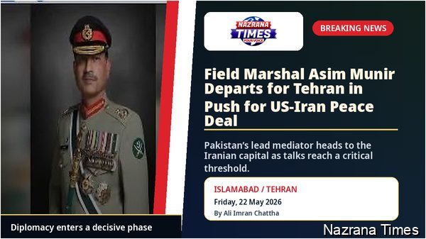 Field Marshal Syed Asim Munir Departs for Tehran in High-Stakes Push to Seal US–Iran Peace Deal Pakistan's Lead Mediator Heads to Iranian Capital as Talks Near Critical Threshold