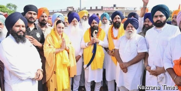ਗੋਇੰਦਵਾਲ ਸਾਹਿਬ ਵਿਖੇ ਮੀਰੀ ਪੀਰੀ ਖ਼ਾਲਸਾ ਮਾਰਚ ਦਾ ਸੰਗਤ ਵੱਲੋਂ ਭਰਵਾਂ ਸਵਾਗਤ