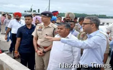 ਪੰਜਾਬ ਦੇ ਰਾਜਪਾਲ ਸ੍ਰੀ ਗੁਲਾਬ ਚੰਦ ਕਟਾਰੀਆਂ ਨੇ ਸਤਲੁਜ ਦਰਿਆ ਪੁੱਲ ਤੋਂ ਜਿਲ੍ਹਾ ਤਰਨ ਤਾਰਨ ਦੇ ਹੜ ਪ੍ਰਭਾਵਿਤ ਇਲਾਕਿਆਂ ਦਾ ਜਾਇਜ਼ਾ