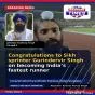 Jathedar Giani Kuldip Singh Gargaj congratulates Sikh sprinter Gurindervir Singh on becoming India’s fastest runner