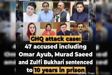 GHQ Attack Case: Umar Ayub, Murad Saeed, Zulfi Bukhari Among 47 Sentenced to 10 Years in Prison