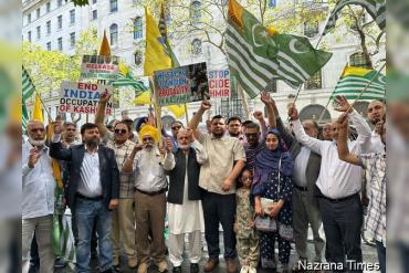 कश्मीर और खालिस्तान ‘ब्लैक डे’ पर लंदन स्थित भारतीय उच्चायोग के बाहर विरोध प्रदर्शन