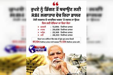 ਰੁਪਏ ਨੂੰ ਡਿੱਗਣ ਤੋਂ ਬਚਾਉਣ ਲਈ RBI ਵੇਚ ਰਿਹੈ ਲਗਾਤਾਰ ਡਾਲਰ