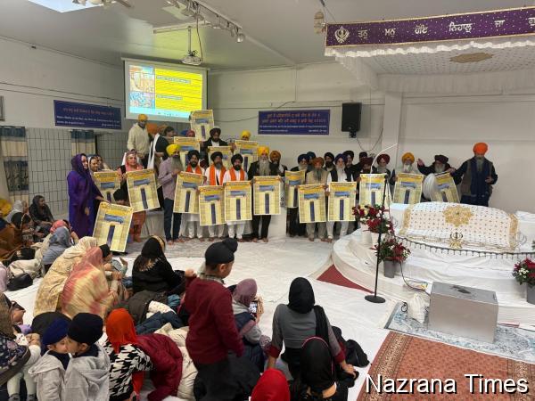 वर्ल्ड सिख पार्लियामेंट द्वारा गुरुद्वारा श्री गुरु दशमेश सिंह सभा, कोलोन में मूल नानकशाही कैलेंडर (संवत 558) जयकारों के बीच जारी