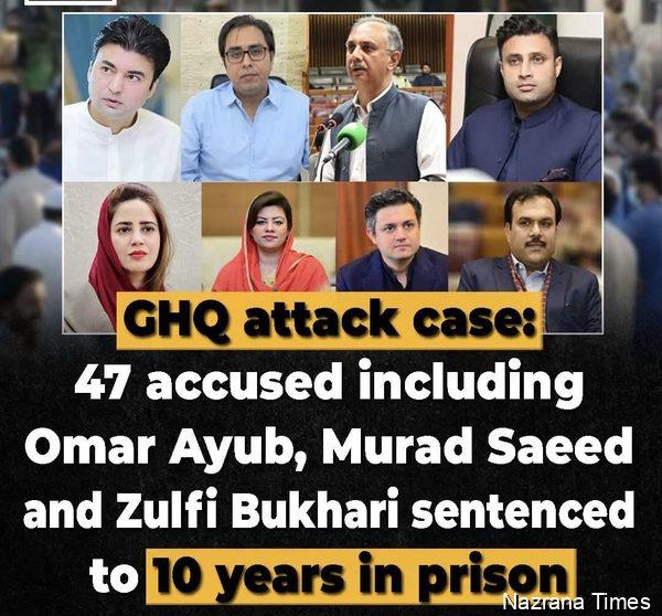GHQ Attack Case: Umar Ayub, Murad Saeed, Zulfi Bukhari Among 47 Sentenced to 10 Years in Prison