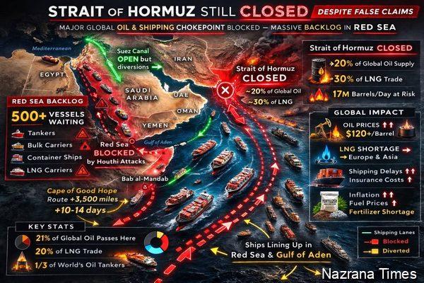 ईरान तनाव के बीच Strait of Hormuz में जहाज़ों की आवाजाही लगभग ठप